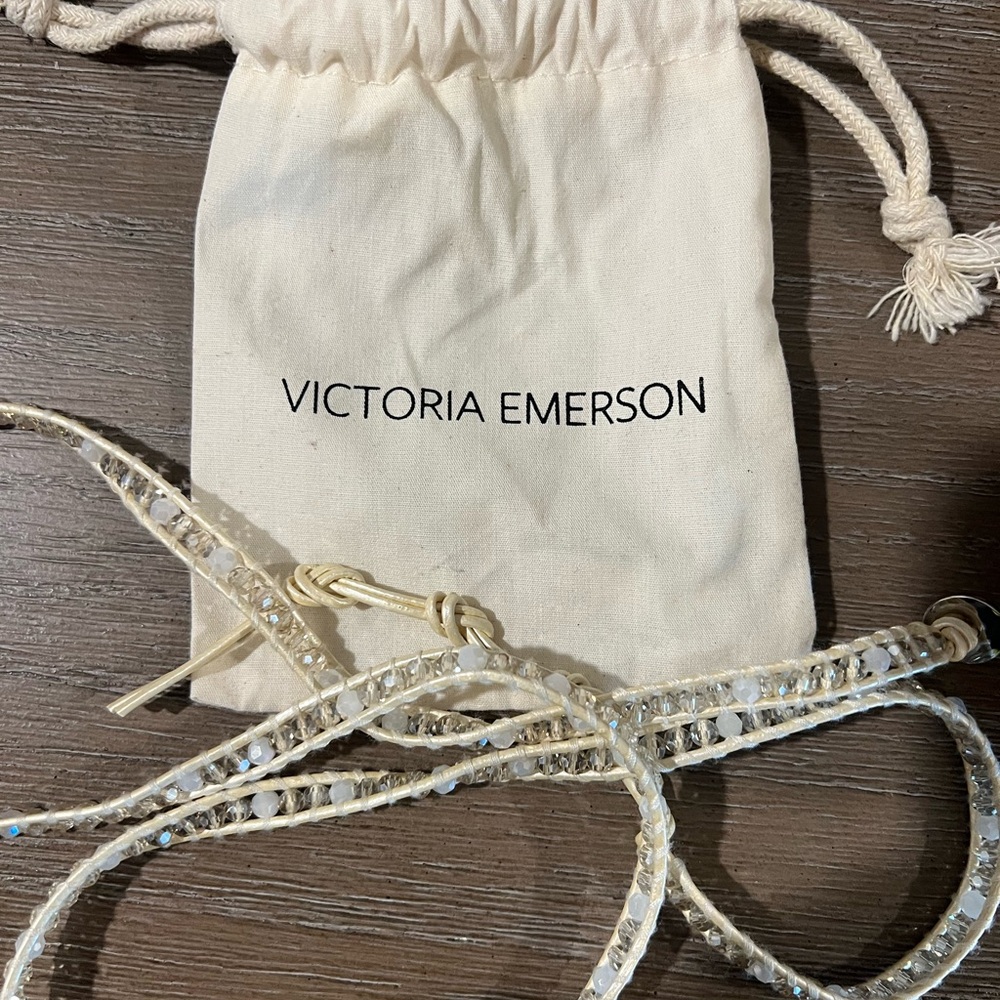 Victoria Emerson Cream and Gold Wrap Bracelet
